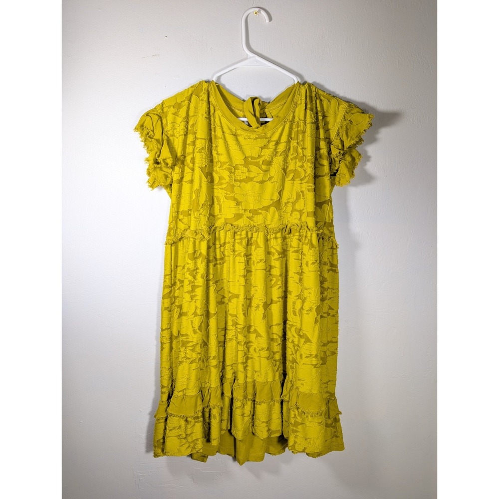 Anthropologie Playful Ruffle Knit Mini Dress Size Small